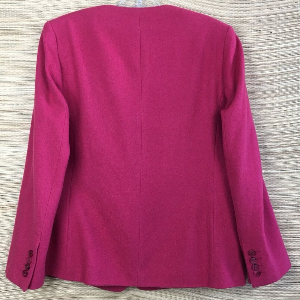 MaxMara Made In Italy Cashmere Two Buttons Blazer Jacket In Raspberry Size 10 - Picture 9 of 15